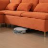 Modular L-shaped Corner sofa;  Left Hand Facing Sectional Couch ; Orange Cotton Linen-90.9''