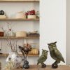 Metal Owl Couple Miniature Statue Showpiece Owl Sculpture Feng Shui Bird Figurine uses for Living Room, Garden, Office Desk Gold Color (2 Piece) (1 Bo