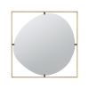 32x1x32" Poppy Mirror with Gold Metal Frame Contemporary Design for Bathroom, Entryway Wall Decor