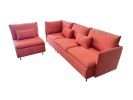 Modular L-shaped Corner sofa;  Left Hand Facing Sectional Couch ; Orange Cotton Linen-90.9''