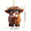 1pc Adorable Cartoon Cow Car Charm - Perfect for Christmas Tree Decorations & Car Interior Accessories!