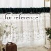 Sheer Short Curtain European Styles Half Curtain Velvet Embroidery Valance Cabinet Curtain Tier Cafe Curtain,59x19 inch