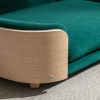 Scandinavian style Elevated Dog Bed Pet Sofa With Solid Wood legs and Bent Wood Back, Velvet Cushion,Large Size