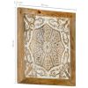 Hand-Carved Wall Panels 2 pcs Solid Mango Wood 15.7"x15.7"x0.6"