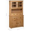 Highboard 36.6"x15.9"x70.9" Solid Pine Panama Range