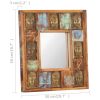 Mirror with Buddha Cladding 19.7"x19.7" Solid Reclaimed Wood