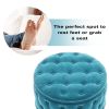 29.5"Wide Classic Button Tufted Velvet Round Ottoman With Storage Living Room Footrest