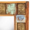 Mirror with Buddha Cladding 19.7"x19.7" Solid Reclaimed Wood