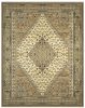 Gabriella Medallion Gold, Beige, Sage, and Red Viscose Area Rug 8x10