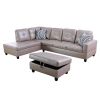 Latte Color Semi PU Synthetic Leather 3-Piece Couch Living Room Sofa Set