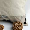 Onitiva - [Dream Champagne] Linen Patch Work Pillow Cushion Floor Cushion (19.7 by 19.7 inches)