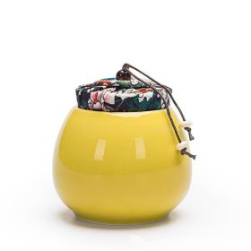 Household Fashion Simple Porcelain Sealed Storage Tank (Option: Lemon Yellow)