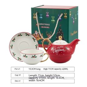 Ins Christmas Ceramic Cup Dish (Option: Leaves)