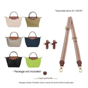 Short Handle Perforated Shoulder Strap (Option: Cognac-Canvas strap set-Adjustable 87to135cm)