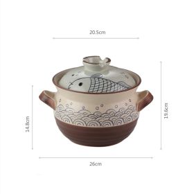 Household Japanese Casserole Claypot Rice Dedicated Ceramic Pot (Option: Japanese Beige Pot-3.5L)