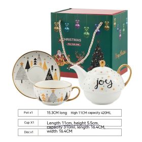 Ins Christmas Ceramic Cup Dish (Option: Snow)