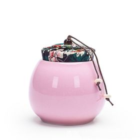 Household Fashion Simple Porcelain Sealed Storage Tank (Option: Girl Pink)