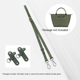 Short Handle Perforated Shoulder Strap (Option: Forest green-No punch package-Adjustable 94to114cm)