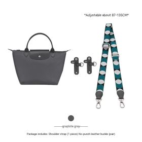 Short Handle Perforated Shoulder Strap (Option: Graphite grey-Canvas strap set-Adjustable 87to135cm)