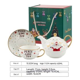 Ins Christmas Ceramic Cup Dish (Option: Christmas White)