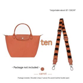 Short Handle Perforated Shoulder Strap (Option: Carrot-Canvas strap set-Adjustable 87to135cm)