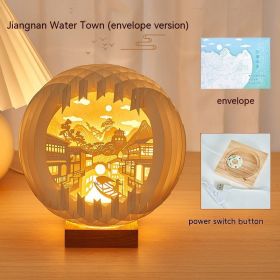 Paper Carving Creative Three-dimensional Small Night Lamp Creative (Option: Jiangnan Water Town 18cm-USB)