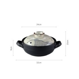 Household Japanese Casserole Claypot Rice Dedicated Ceramic Pot (Option: Japanese Black Pot-2.5L)