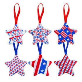 American Independence Day Love Cotton Five-star Modeling Decorations Pendant (Option: Set-8x2.5x8CM)