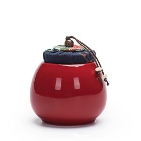 Household Fashion Simple Porcelain Sealed Storage Tank (Option: Rouge Red)