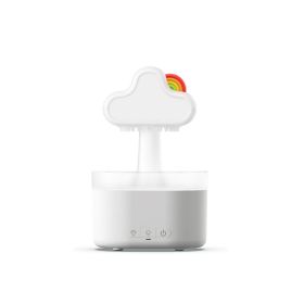 Rainbow Cloud Rain Humidifier Colorful Atmosphere Night Atomization (Option: White-USB)