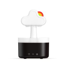 Rainbow Cloud Rain Humidifier Colorful Atmosphere Night Atomization (Option: Black-USB)