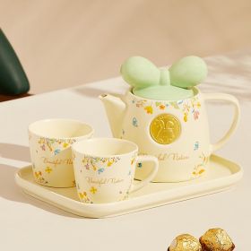 Teapot Cute Heat Resistant Filter Cold Water (Option: Green Two Cups)