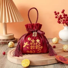 Home Fashion Simple Casual Weaving Handbag (Option: Red Tassel Copper Xi-Small Size)