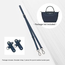 Short Handle Perforated Shoulder Strap (Option: Dark blue-No punch package-Adjustable 94to114cm)