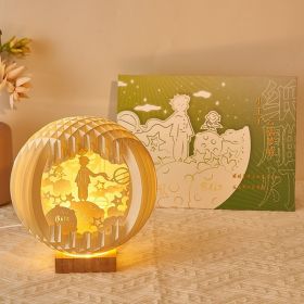 Paper Carving Creative Three-dimensional Small Night Lamp Creative (Option: Little Prince Cloud Dream 18cm-USB)