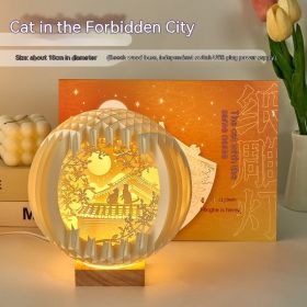 Paper Carving Creative Three-dimensional Small Night Lamp Creative (Option: Forbidden City 18cm-USB)