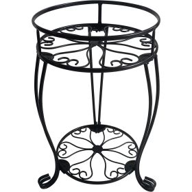 2 Tier Plant Stand, Metal Potted Holder Rack, Indoor Outdoor Multiple Flower Pot Shelf (Color: Style 2)