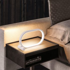 Simple Decoration Bedroom Bedside Table Lamp Creative Personality USB Interface Small Night Light Room Dimming Toning Atmosphere Colorful Lights (Color: White, STYLE: Button version threecolor RGB)