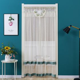 Double Yarn Lace Gauze Door Curtain Over The Door Anti-mosquito Living Room Bedroom Bathroom Universal Partition Home Decoration (Color: green beige yarn, size: 90x190cm)