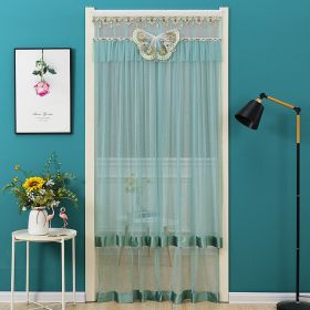 Double Yarn Lace Gauze Door Curtain Over The Door Anti-mosquito Living Room Bedroom Bathroom Universal Partition Home Decoration (Color: green yarn, size: 90x210cm)