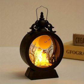 Vintage LED Halloween Candle Lantern Halloween Lantern,Mini Lantern Decorative Lights Vintage Hanging LED Small Candle Lanterns Gifts For Indoor,Outdo (STYLE: Pumpkins)