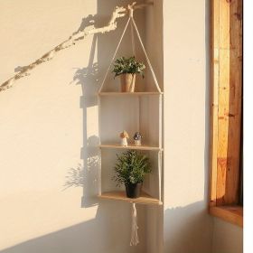 1pc,Boho Triangle Shelves Wall Decor - Plant Hanger, Candle Holder, and Home Decor for Living Room and Bedroom (STYLE: A)