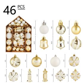 Christmas Balls House Set Christmas Decoration Hand Painted Christmas Balls Christmas Hangings (size: 46PCS Gold A)