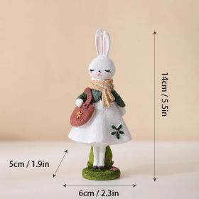 Cute Resin Rabbit Table Ornament Standing Rabbits Bunny Decorations Easter Party Home Garden Wedding Ornament Happy Easter Decor (Color: 14 CM, Ships From: CN)