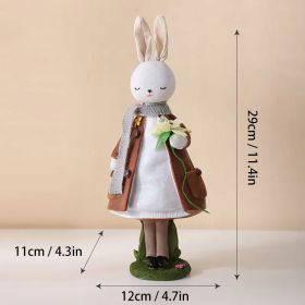 Cute Resin Rabbit Table Ornament Standing Rabbits Bunny Decorations Easter Party Home Garden Wedding Ornament Happy Easter Decor (Color: 29 CM-D, Ships From: CN)