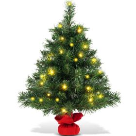 Christmas Festive Household Deco Mini Tabletop Christmas Tree (Color: Green, size: 24'')