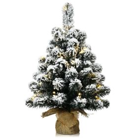 Christmas Festive Household Deco Mini Tabletop Christmas Tree (Color: Snowy, size: 24'')