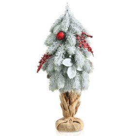 Christmas Festive Household Deco Mini Tabletop Christmas Tree (Color: White, size: 19")