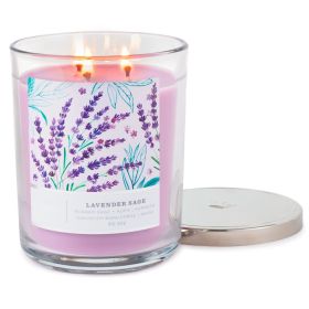 Perfect Present Indoor/Outdoor Home Decor 3-Wick 16 oz Jar Candle (Type: Lavender, Color: As pic show)