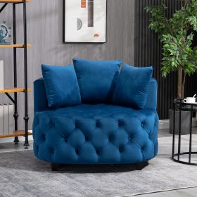 Furniture,Accent Chair / Classical Barrel Chair for living room / Modern Leisure Sofa Chair (Color: Blue)